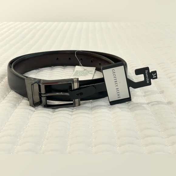 Geoffrey Beene Other - Geoffrey Beene Reversible Belt Black, Brown Size 34 Silver‎ Tone Buckle